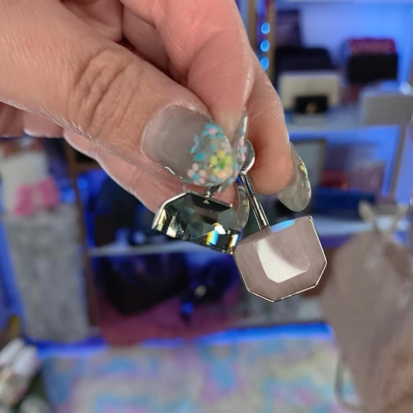 Unique Dior Silver Rose Quartz Earrings - Picture 1 of 1